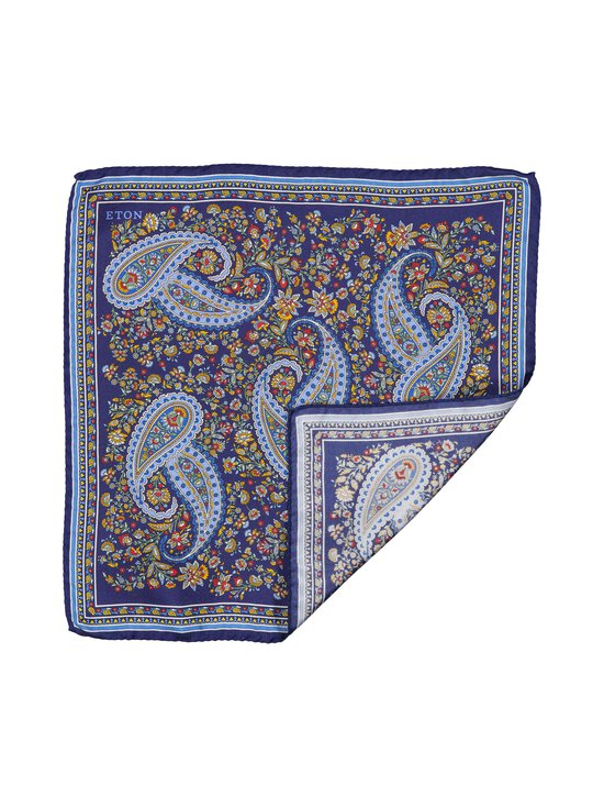 Eton - Pocket Square Paisley Silktwill -taskuliina - 28 NAVY BLUE | Stockmann - photo 2