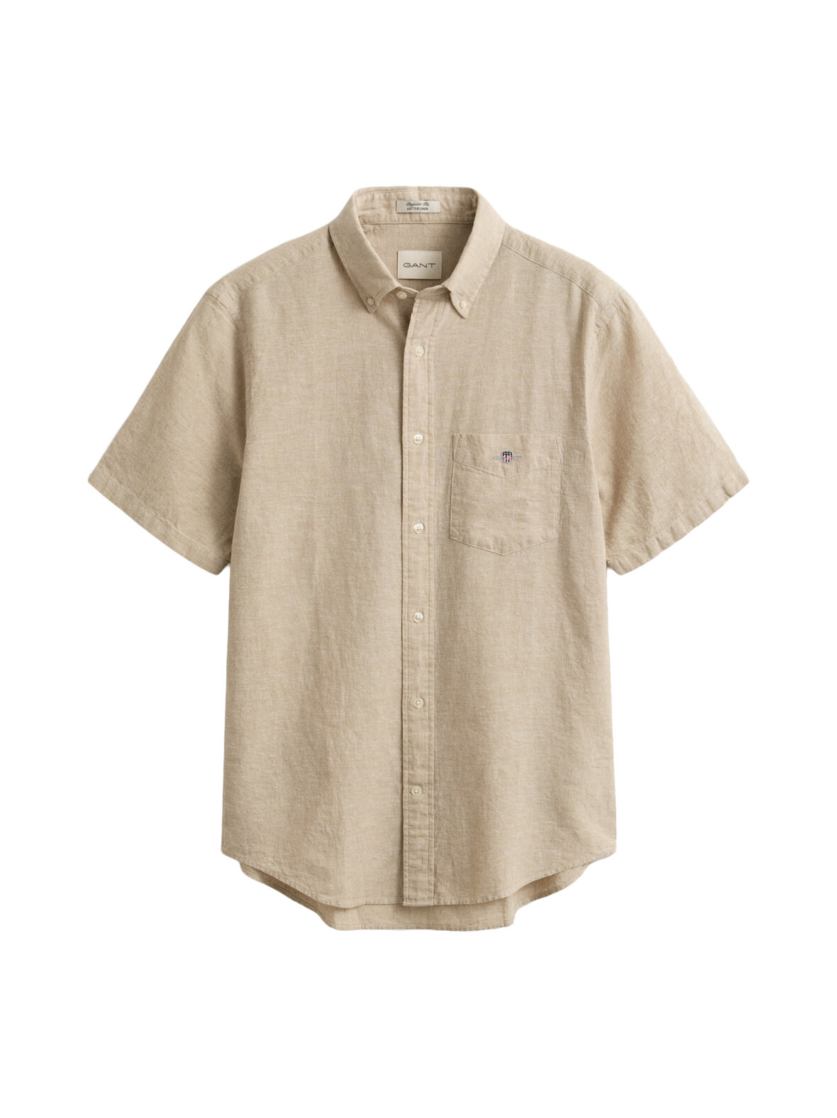 Regular cotton linen -kauluspaita