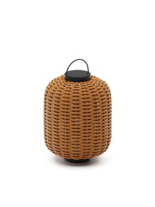 Kave Home - Saranella-pöytävalaisin ruskea polyrottinki K 37 cm - BEIGE | Stockmann