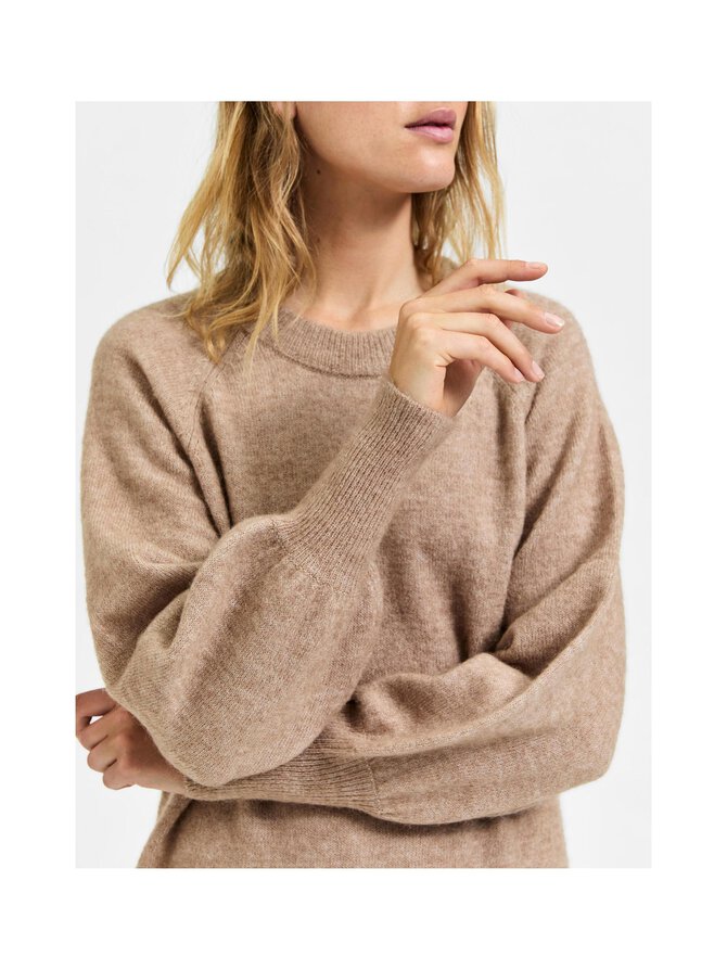Beige wool blend dress
