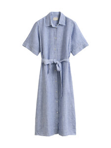 GANT - Svītraina lina kreklkleita - 417 ROYAL BLUE | Stockmann