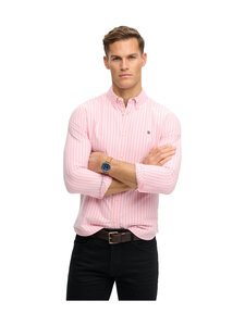 Superdry - Triiksärk Preppy Oxford - J8Q CALI CORAL/OPTIC STRIPE | Stockmann