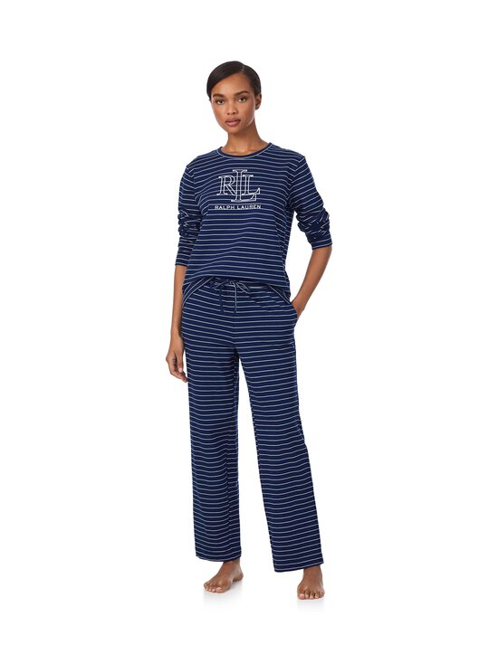 Lauren Ralph Lauren - Crew Neck Long Pant -pyjama - 414 NAVY STP | Stockmann - photo 2