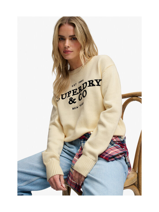 Superdry - Heritage Graphic -neulepusero - TX1 ECRU/NAVY | Stockmann - photo 3
