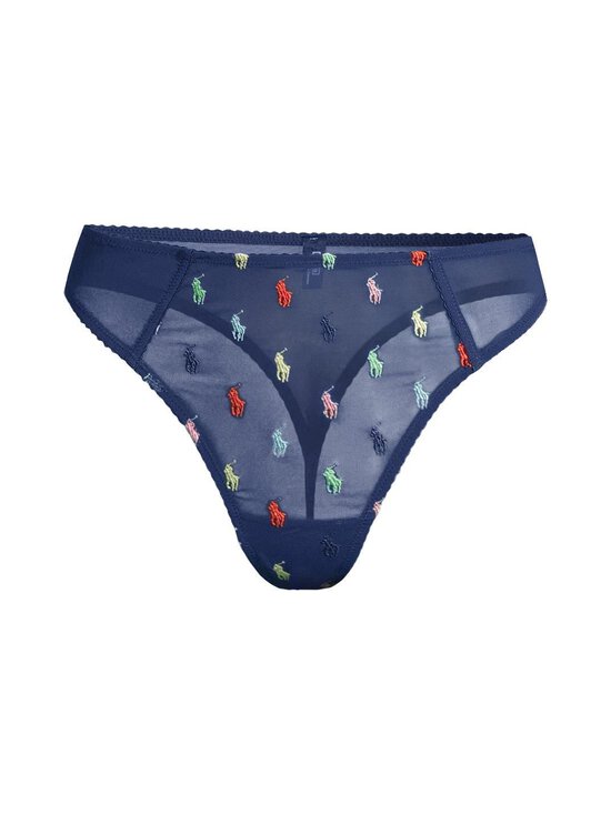 Embroidered Pony Mesh Thong -stringit