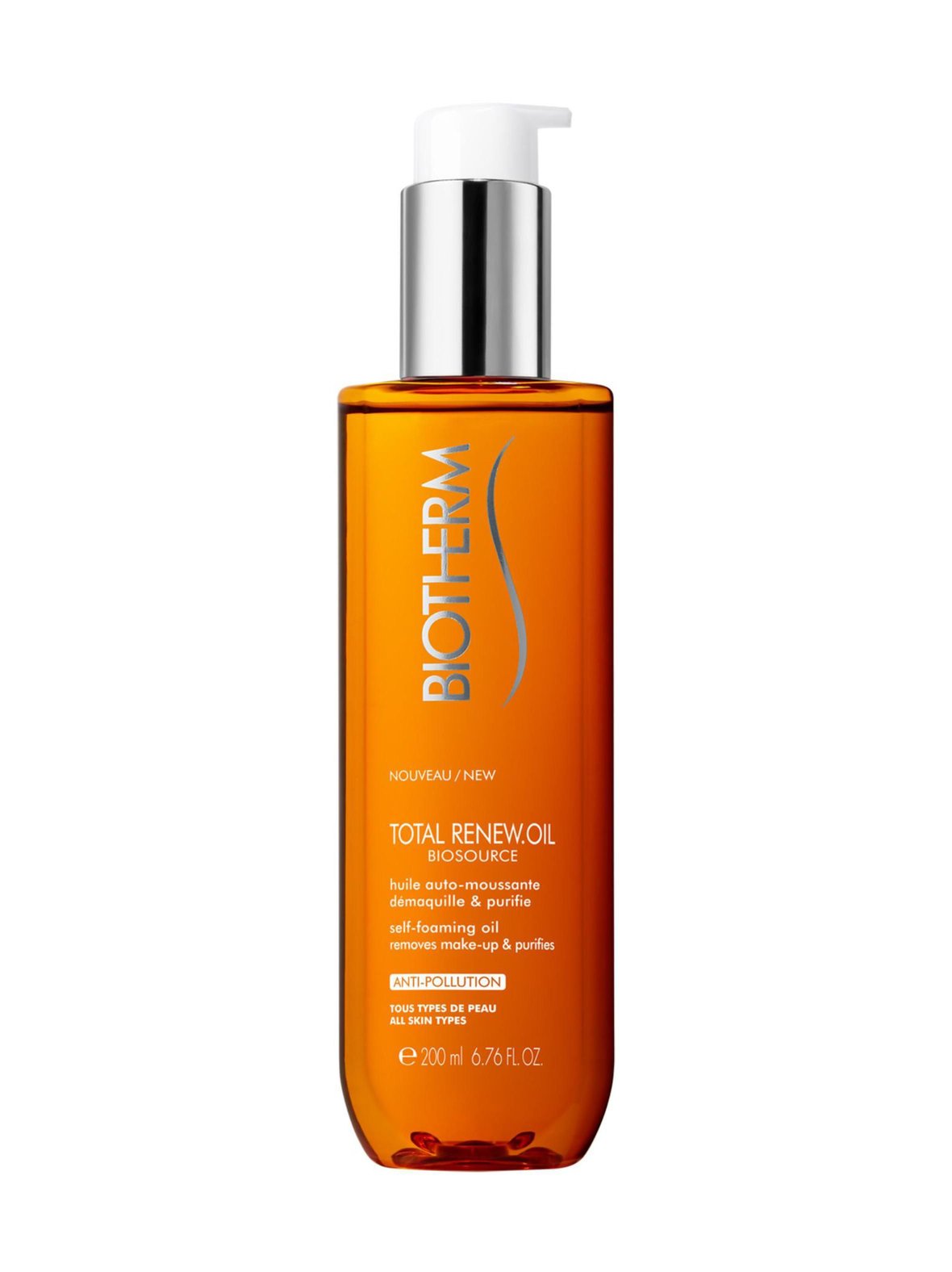 Biosource Total Renew Oil -vaahtoava puhdistusöljy kaikille ihotyypeille 200 ml