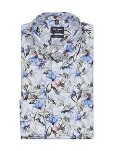 Olymp - Modern Fit Print -kauluspaita - 11 BLEU | Stockmann