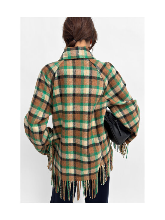 Rodebjer - Yuna Wool Check -poncho - 8089 NUTTY/LEAF GREEN | Stockmann - photo 3