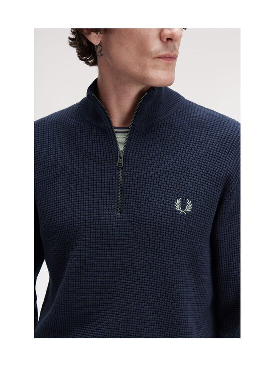 Fred Perry - Waffle Stitch Half Zip -neulepaita - 738 DARK AIRFORCE | Stockmann - photo 6