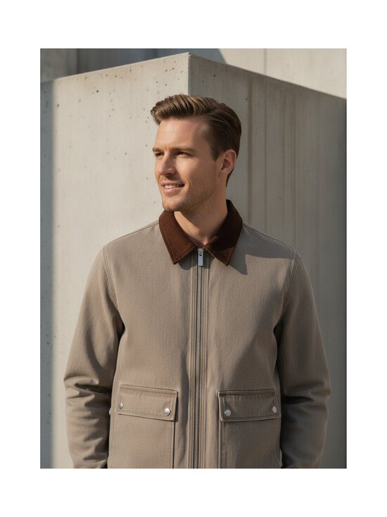 Drôle de Monsieur - Washed Zipped Denim -kevyt takki - KK KAKI | Stockmann - photo 3