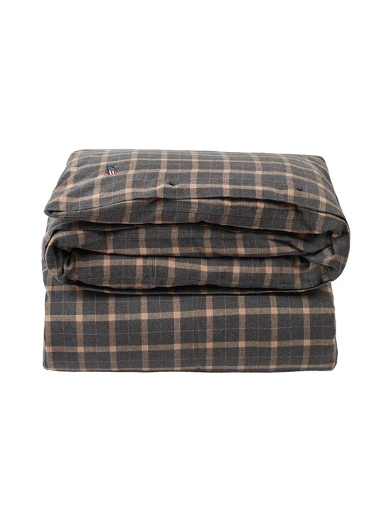 Checked cotton flannel duvet cover -pussilakana