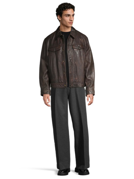 HUGO - Lerano-nahkatakki - 903 BROWN OVERFLOW | Stockmann - photo 4