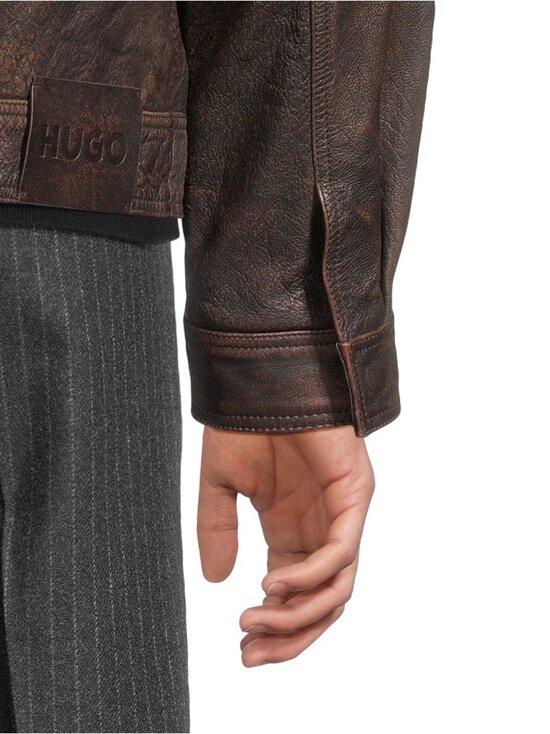 HUGO - Lerano-nahkatakki - 903 BROWN OVERFLOW | Stockmann - photo 6