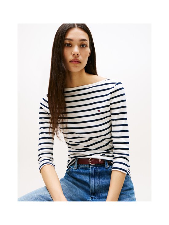 Tommy Hilfiger - Slim Cody Boat Neck Shirt - 03L BRETON/ ECU/ DARK NIGHT NAVY | Stockmann - photo 5