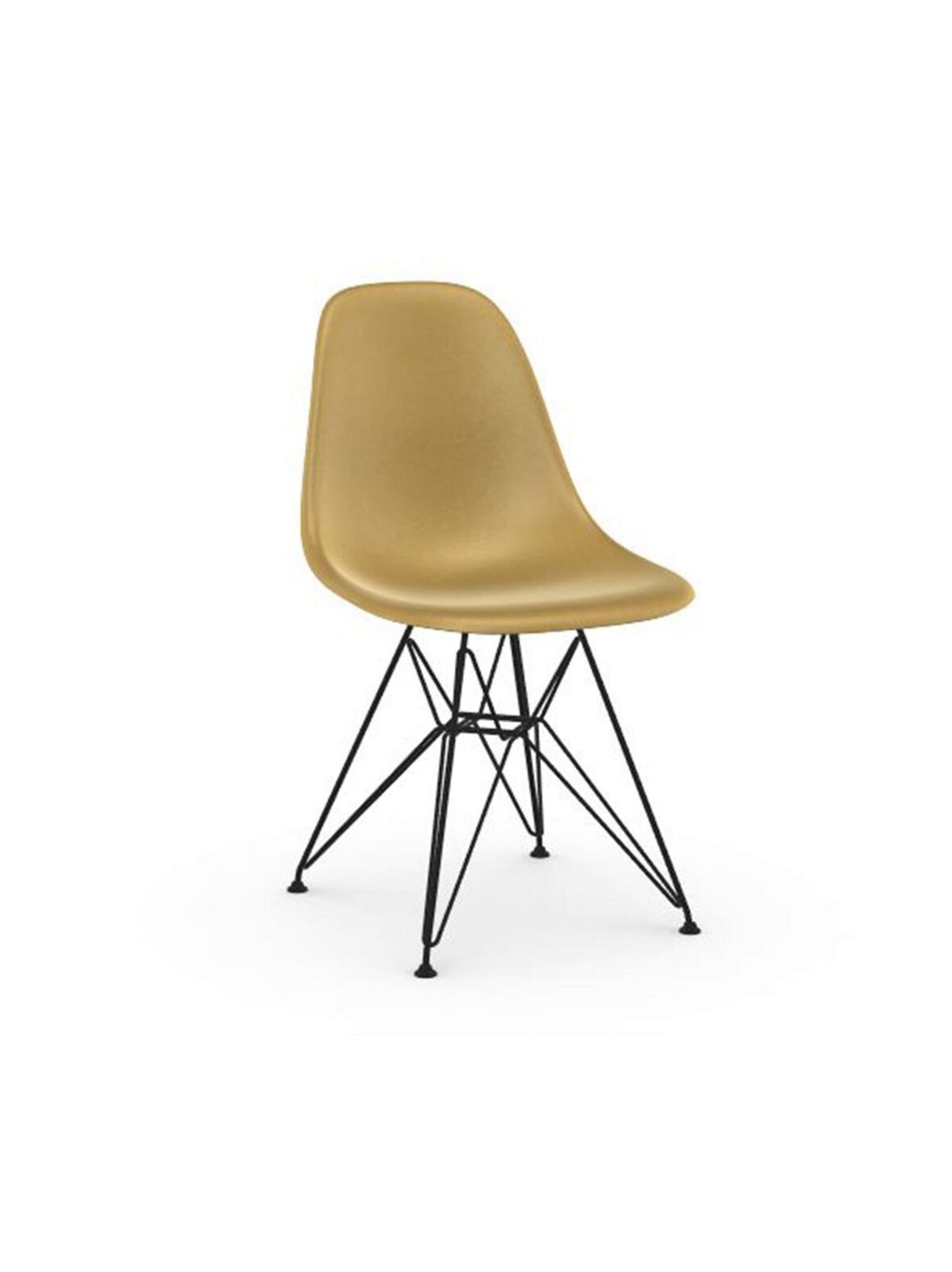 Eames dsr fiberglass -tuoli ochre light/musta