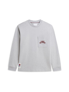 Tommy Hilfiger - Pluus Graphic Varsity Pocket - P01 LIGHT GREY HEATHER | Stockmann