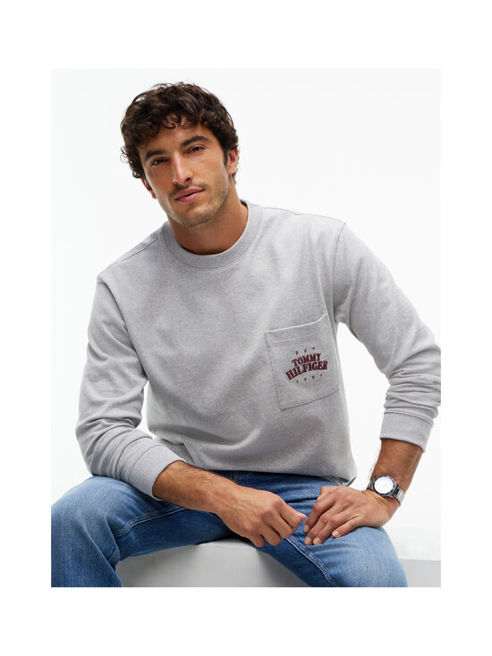 Tommy Hilfiger - Pluus Graphic Varsity Pocket - P01 LIGHT GREY HEATHER | Stockmann - photo 5