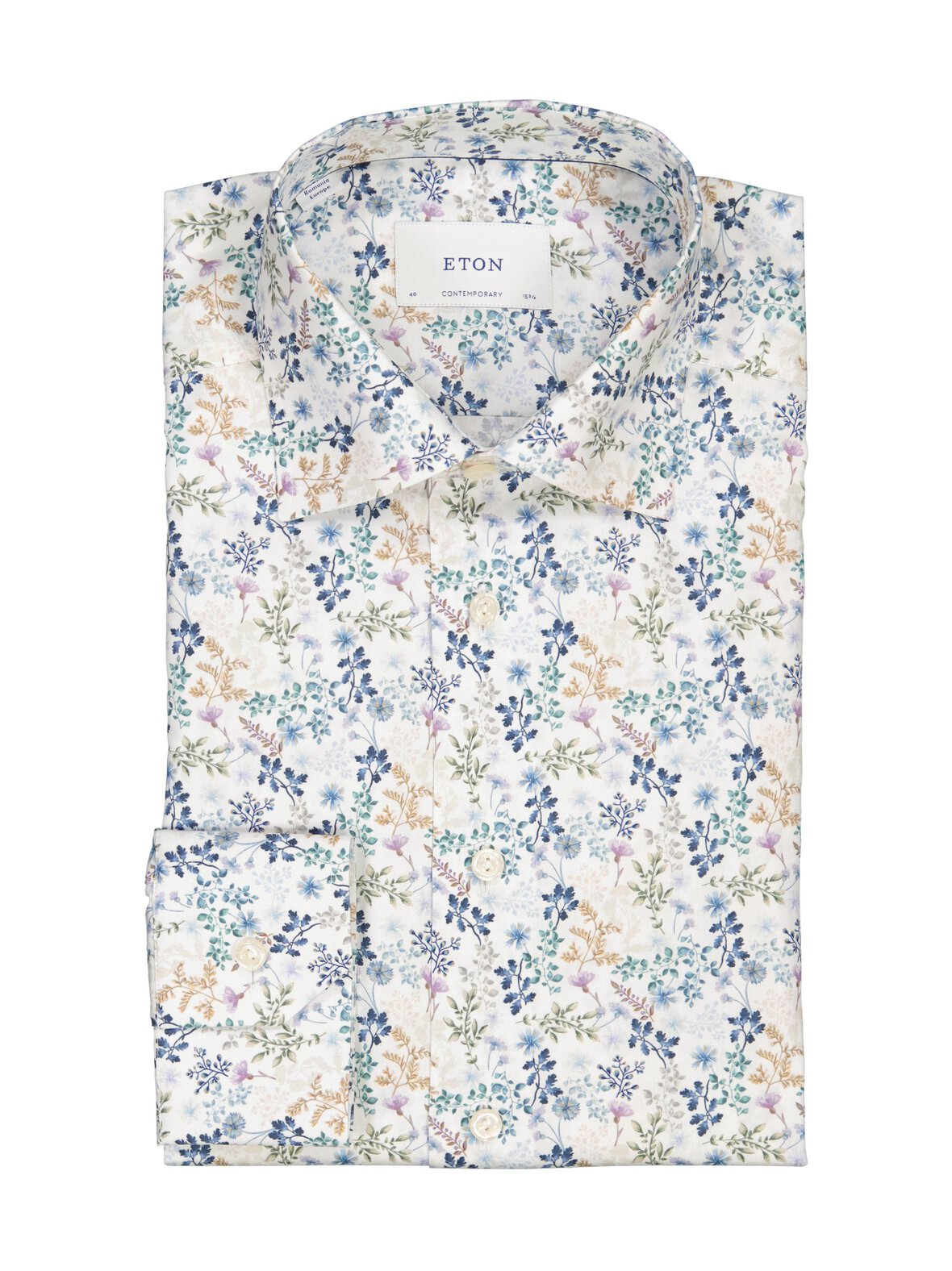 Contemporary fit floral twill -kauluspaita