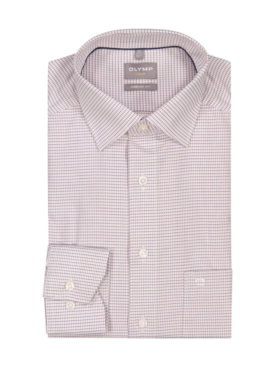 Olymp - Comfort Fit Structure Check -kauluspaita - 93 MAUVE | Stockmann - photo 1