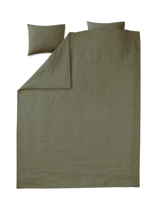 Finlayson - Lino-pussilakanasetti 240 x 210 + 50 x 60 cm - LICHEN GREEN | Stockmann - photo 1