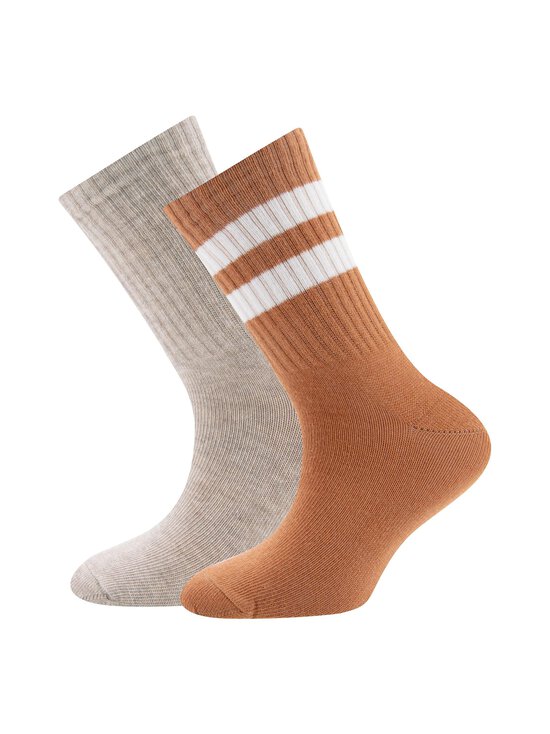 Ewers - Tennis Ringel Rippe -sukat 2-pack - 0001 HELL NOUGAT-DUNKEL BEIGE MEL. | Stockmann - photo 1