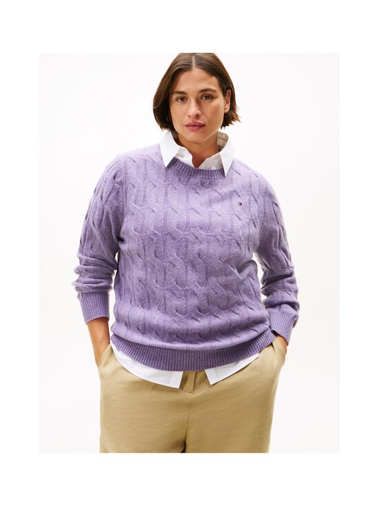 Tommy Hilfiger Curve - Soft Wool -palmikkoneule - V9Y LILAC HEATHER | Stockmann - photo 3
