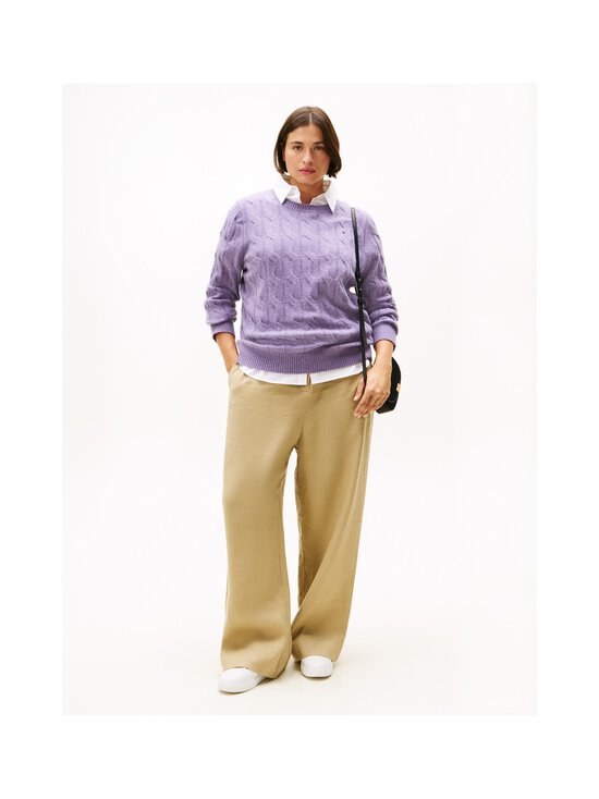 Tommy Hilfiger Curve - Soft Wool -palmikkoneule - V9Y LILAC HEATHER | Stockmann - photo 4