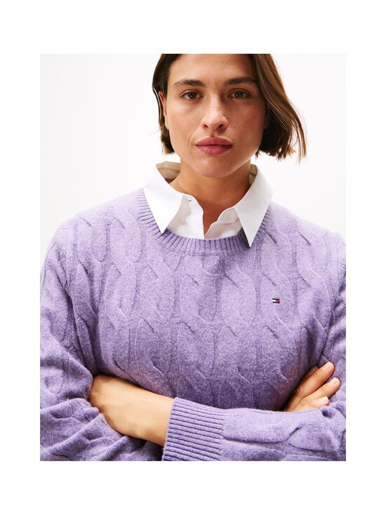 Tommy Hilfiger Curve - Soft Wool -palmikkoneule - V9Y LILAC HEATHER | Stockmann - photo 5