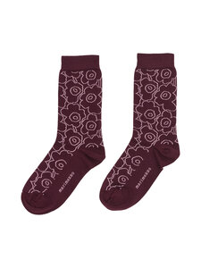 Marimekko - Sokid Linjaus Piirto Unikko - 333 WINE RED, LIGHT PINK | Stockmann