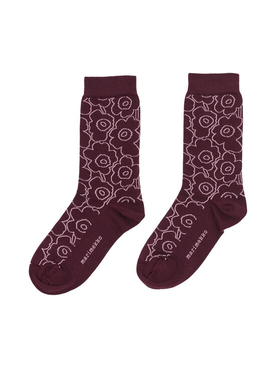 Marimekko - Sokid Linjaus Piirto Unikko - 333 WINE RED, LIGHT PINK | Stockmann - photo 1