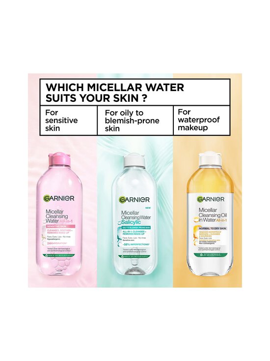 Garnier - Micellar Cleansing Water All-in-1 for Normal & Sensitive skin  -misellivesi, 400 ml | Stockmann - photo 9