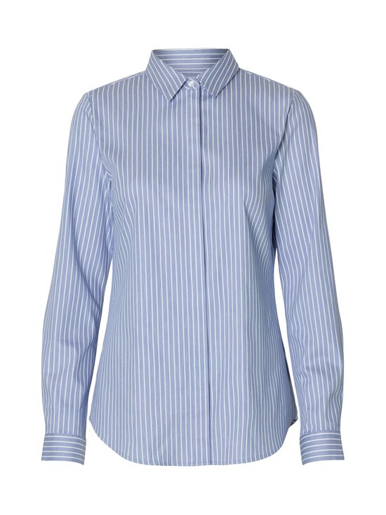 Selected - SlfRomie Striped Fitted krekls - DUSTY BLUE STRIPES:BRIGHT WHITE | Stockmann - photo 1