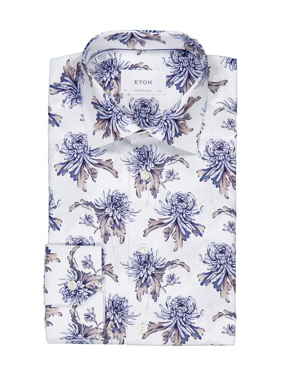 Eton - Contemporary Fit Floral Signature Twill -kauluspaita - 32 BEIGE | Stockmann - photo 1