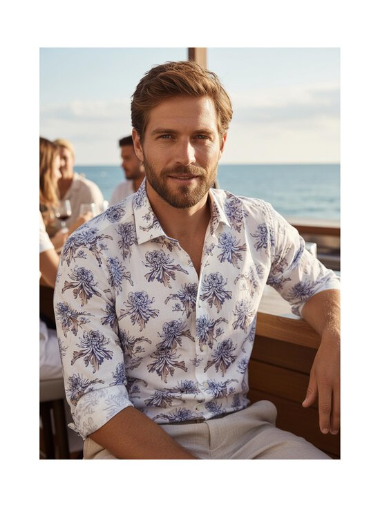 Eton - Contemporary Fit Floral Signature Twill -kauluspaita - 32 BEIGE | Stockmann - photo 3