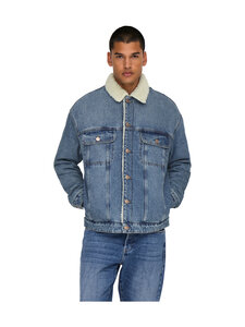 Only & Sons - OnsWilson Sherpa jaka - DARK BLUE DENIM DETAIL:TINTED | Stockmann