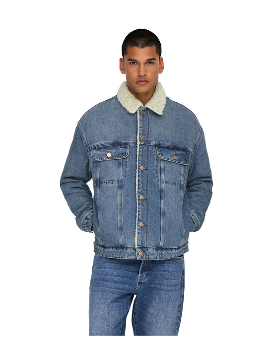 Only & Sons - OnsWilson Sherpa jaka - DARK BLUE DENIM DETAIL:TINTED | Stockmann - photo 1