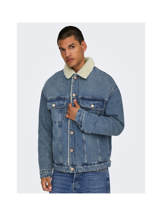 Only & Sons - OnsWilson Sherpa jaka - DARK BLUE DENIM DETAIL:TINTED | Stockmann - photo 5