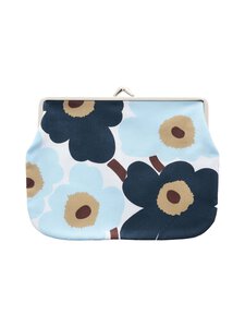 Marimekko - Mini Unikko Puolikas -kukkaro - 145 WHITE, BLUEBERRY, C.BLUE, DK.BROWN | Stockmann