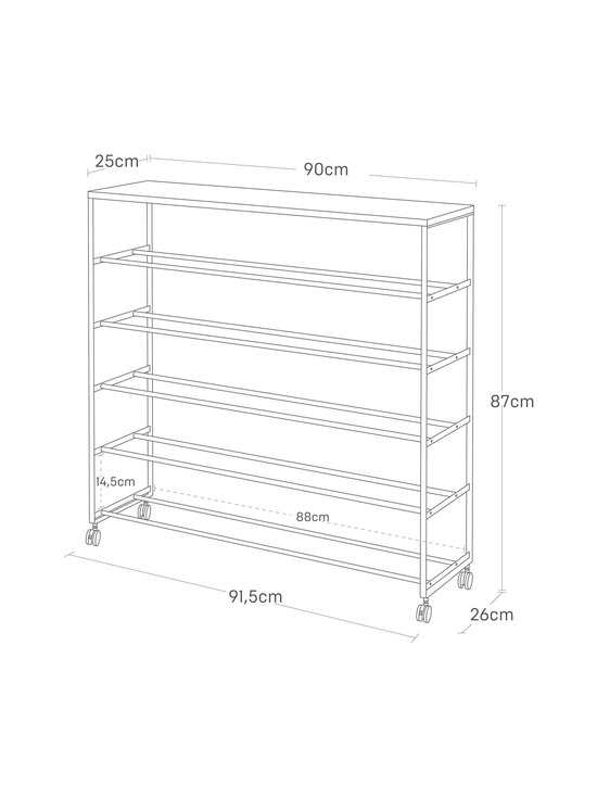 Yamazaki - Tower 5-Tiered Shoe Rack -kenkähylly 90,5 x 26 x 87 cm - WHITE | Stockmann - photo 8