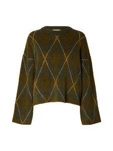 Selected - Kudum SlwLulu Brushed Argyle - KALAMATA DETAIL:FIR GREEN + BIRCH | Stockmann