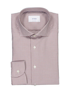 Eton - Check Twill Wide Spread Contemporary -kauluspaita - ORANGE | Stockmann
