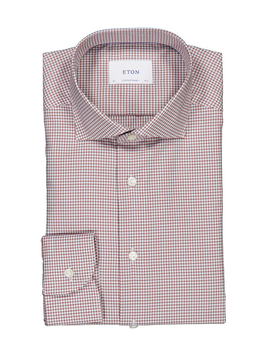 Eton - Check Twill Wide Spread Contemporary -kauluspaita - ORANGE | Stockmann - photo 1