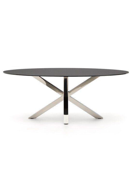 Kave Home - Argo-ruokapöytä musta/kromi ⌀ 200x100 cm - BLACK | Stockmann - photo 1