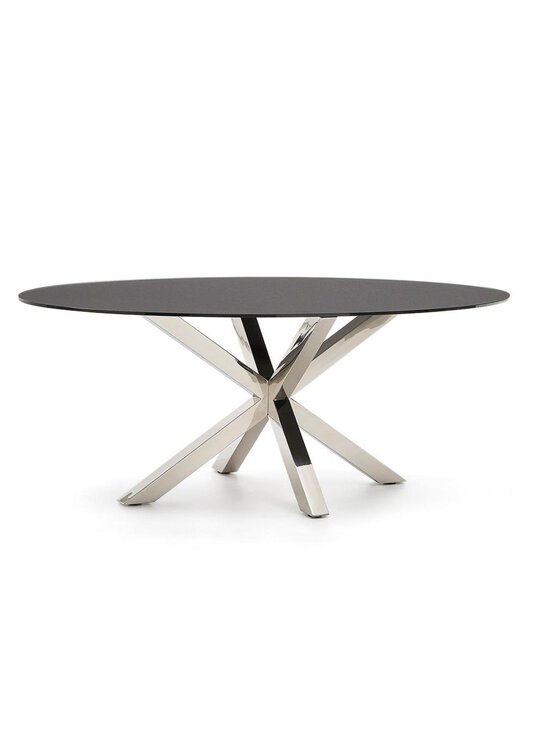 Kave Home - Argo-ruokapöytä musta/kromi ⌀ 200x100 cm - BLACK | Stockmann - photo 2