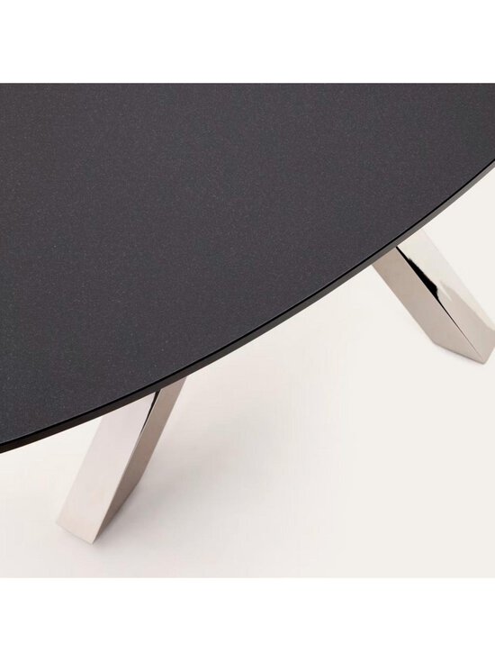 Kave Home - Argo-ruokapöytä musta/kromi ⌀ 200x100 cm - BLACK | Stockmann - photo 3