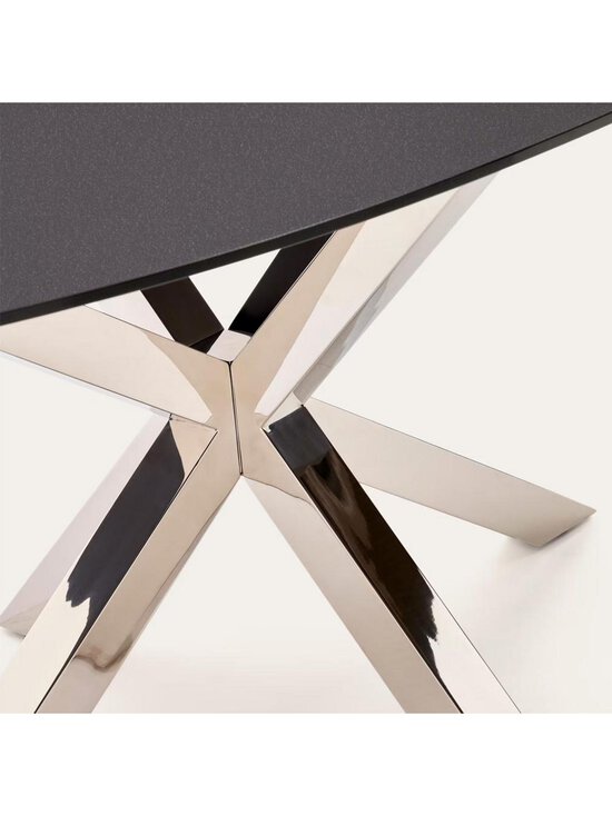 Kave Home - Argo-ruokapöytä musta/kromi ⌀ 200x100 cm - BLACK | Stockmann - photo 4