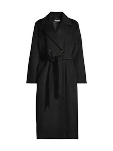 ESSENTIALS by Stockmann - Sade- pitkä villakangastakki - BLACK 19-3911TCX | Stockmann