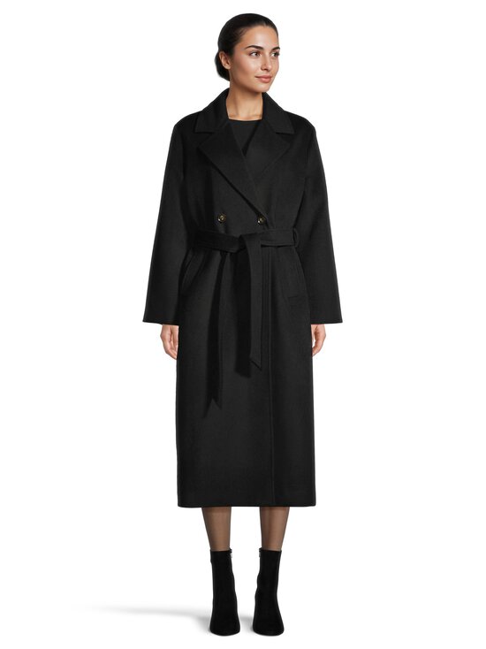 ESSENTIALS by Stockmann - Sade- pitkä villakangastakki - BLACK 19-3911TCX | Stockmann - photo 2