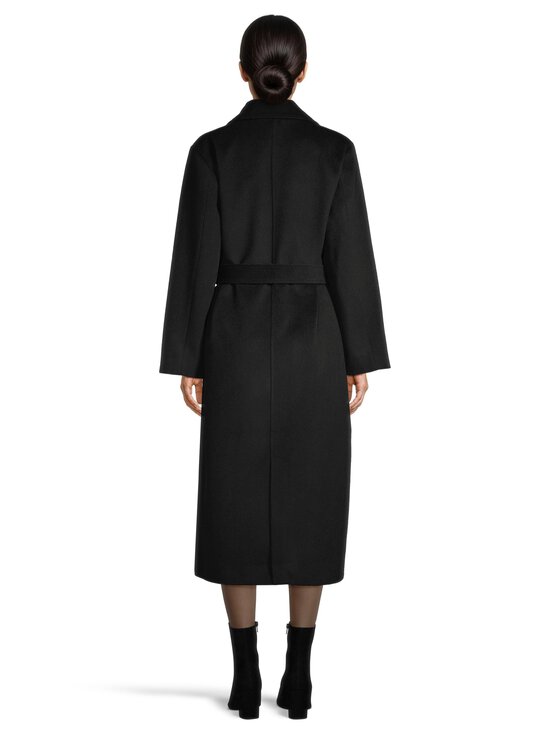 ESSENTIALS by Stockmann - Sade- pitkä villakangastakki - BLACK 19-3911TCX | Stockmann - photo 3
