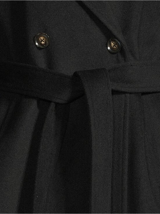 ESSENTIALS by Stockmann - Sade- pitkä villakangastakki - BLACK 19-3911TCX | Stockmann - photo 4